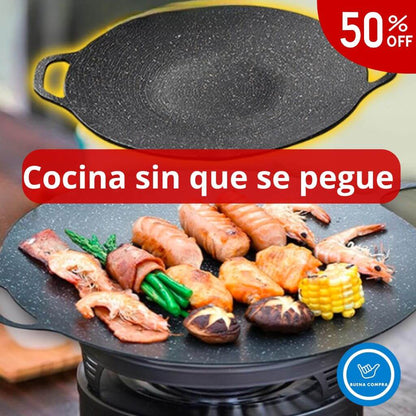 GrillEase 32 - Plancha Antiadherente 32cm - Cocina Mejor sin Que Nada se Pegue